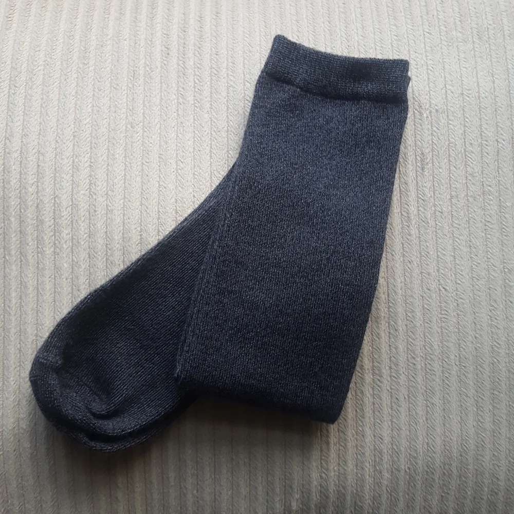 Dark Gray Knee High School Girl Socks